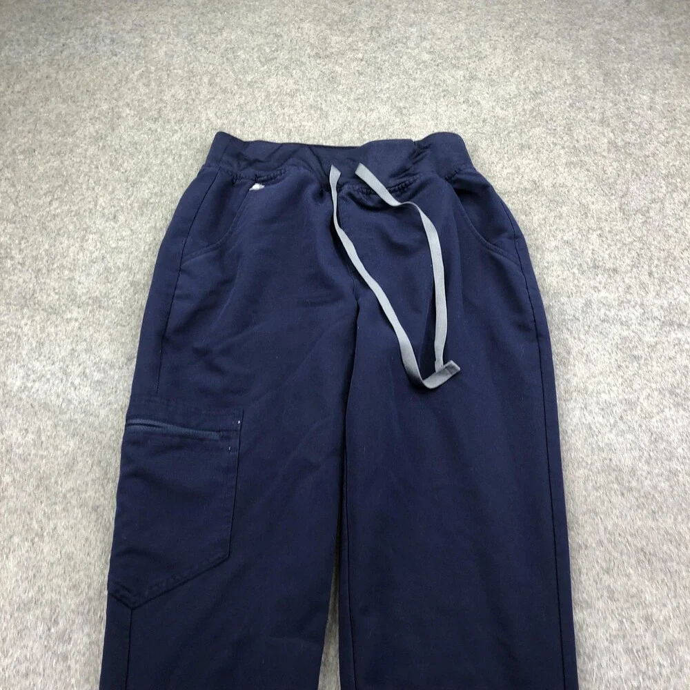 FIGS Scrub Pants Womens XS Blue Technical Zamora Jogger Drawstring Cargo